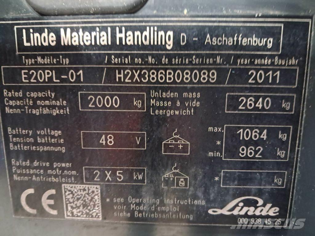 Linde E20PL-01 Elektromos targoncák