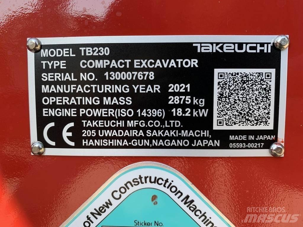 Takeuchi TB230 V3 Mini kotrók < 7t