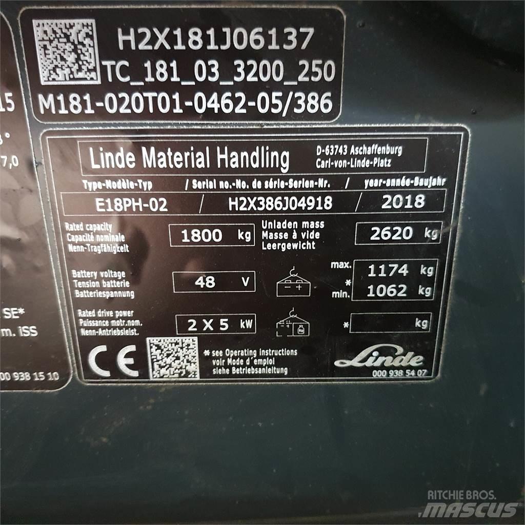 Linde E18PH Elektromos targoncák