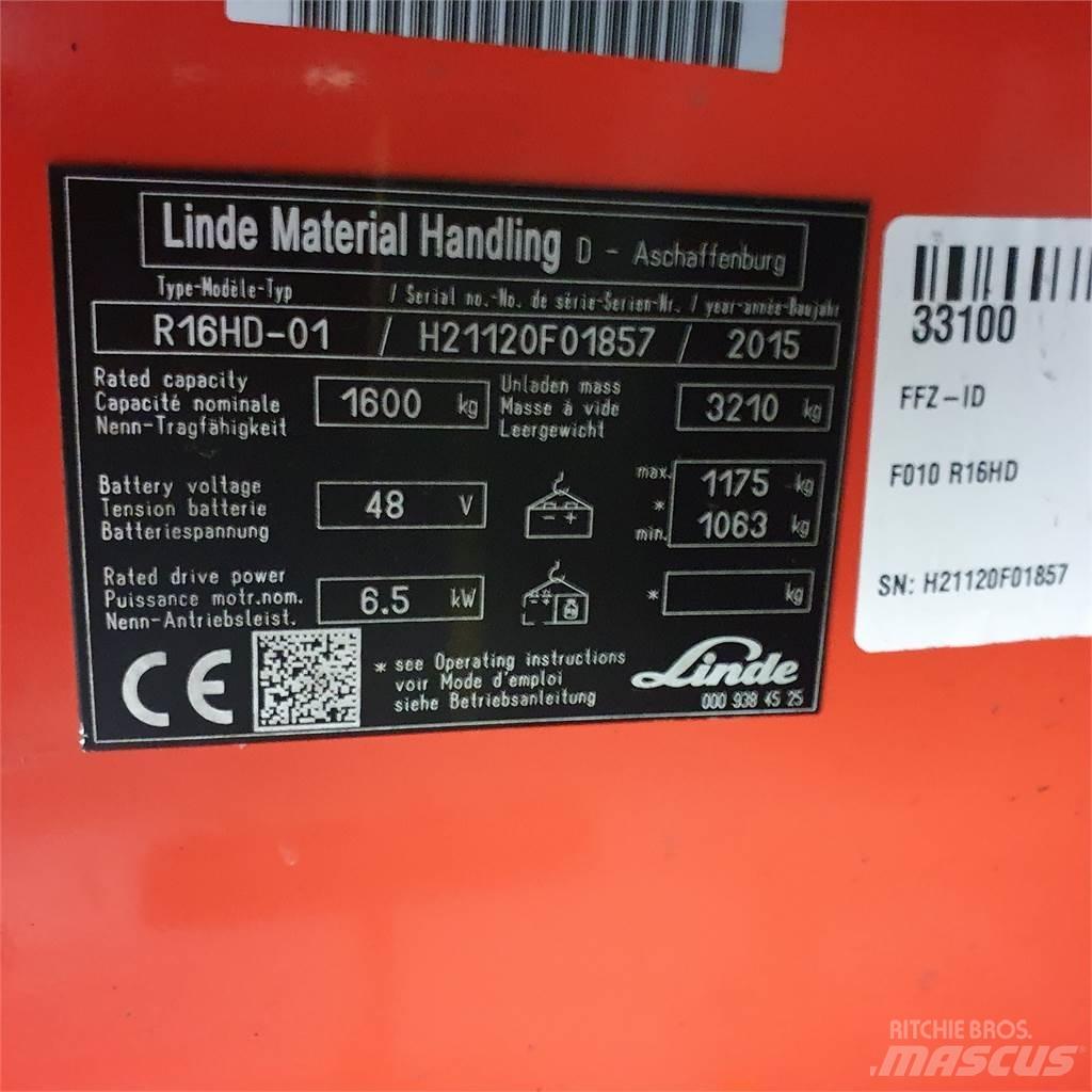 Linde R16HD Tolóoszlopos targonca