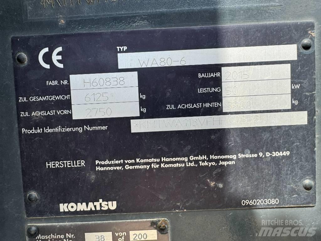 Komatsu WA80-6 Gumikerekes homlokrakodók