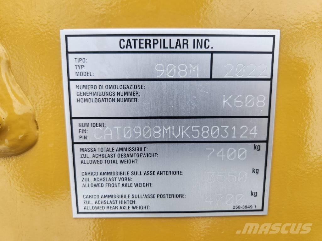CAT 908m Gumikerekes homlokrakodók