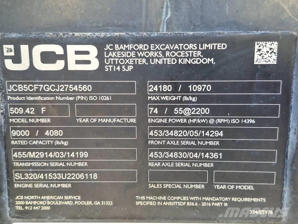 JCB 509-42 Teleszkópos rakodók