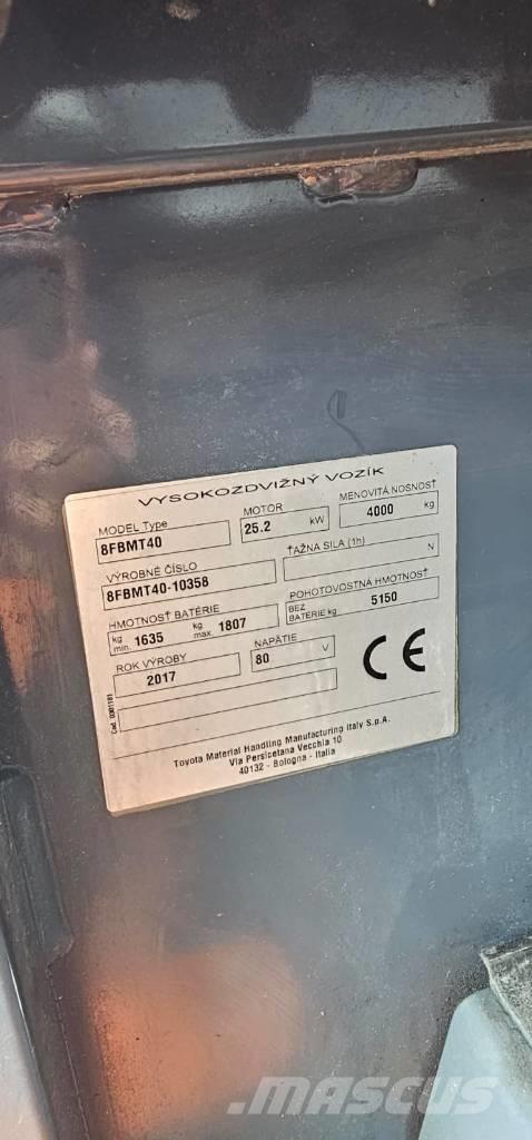 Toyota 8FBMT40 Elektromos targoncák