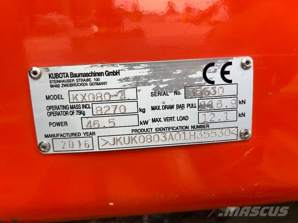 Kubota KX 080 Közepes (midi) kotrók 7 t - 12 t