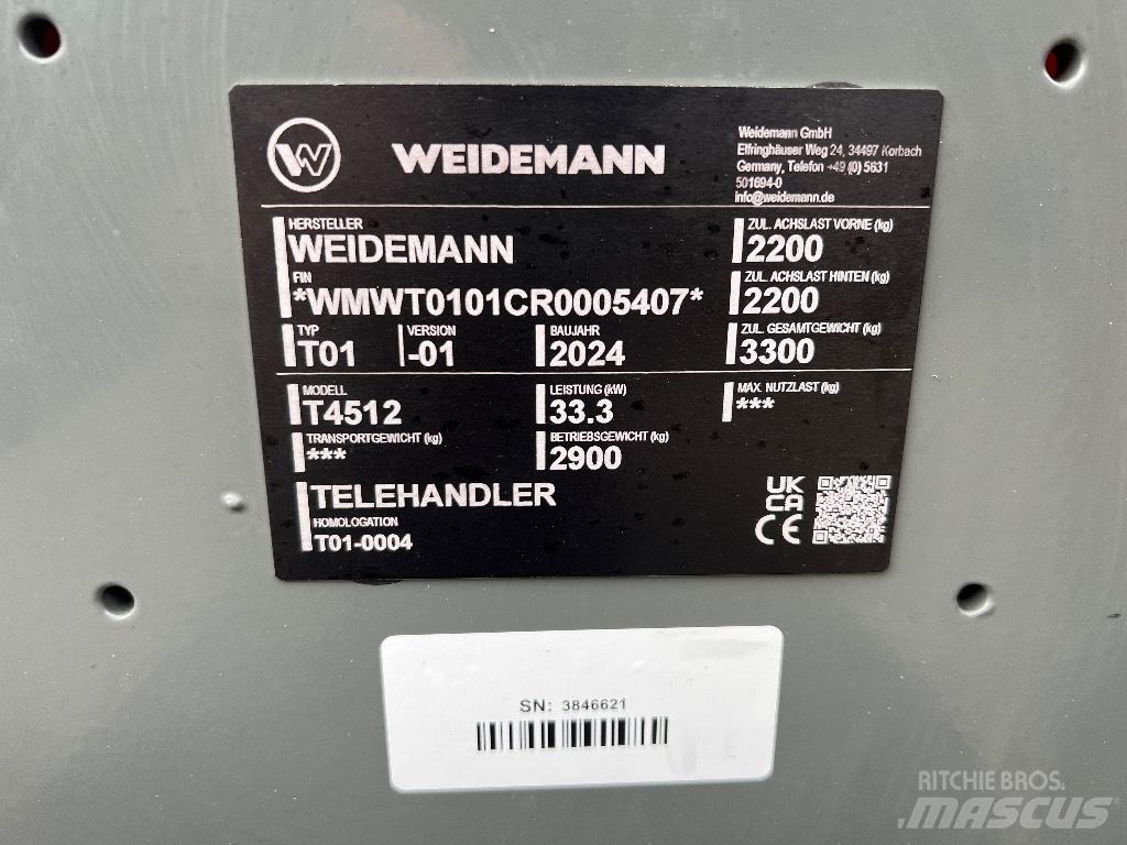 Weidemann 4512 Teleszkópos mezőgazdasági rakodók