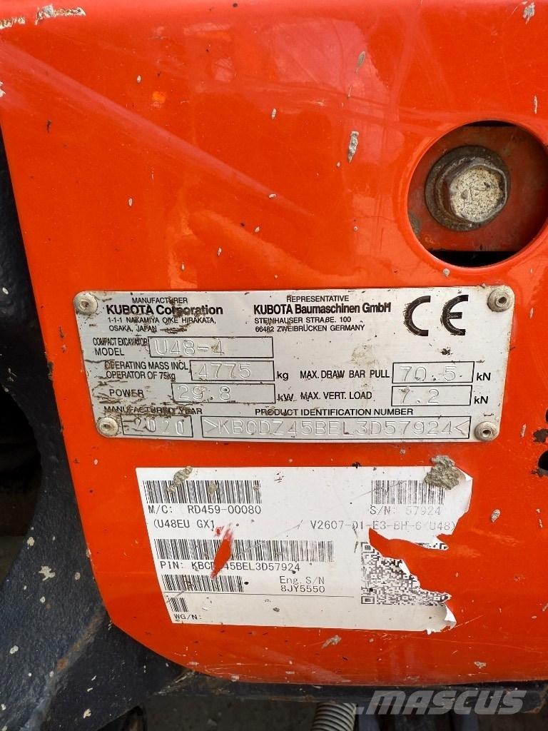 Kubota U 48 Mini kotrók < 7t