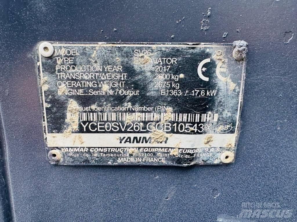Yanmar SV 26 Mini kotrók < 7t