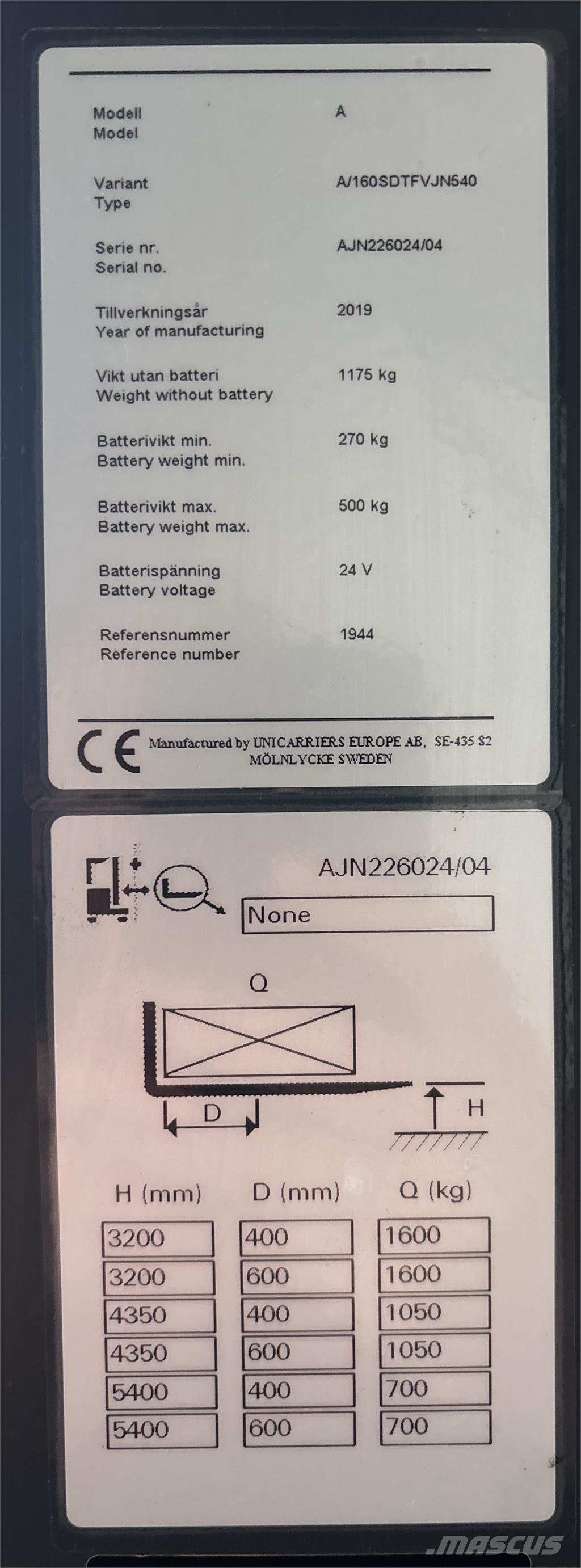 Atlet A160 Elektromos gyalogkíséretű targoncák