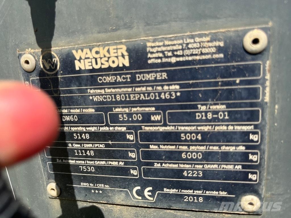 Wacker Neuson DW 60 Mezei dömperek