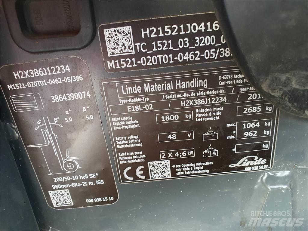 Linde E18L Elektromos targoncák