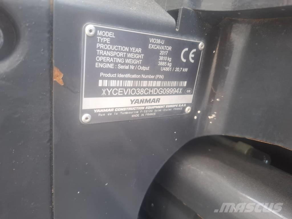 Yanmar Vio 38-U Mini kotrók < 7t