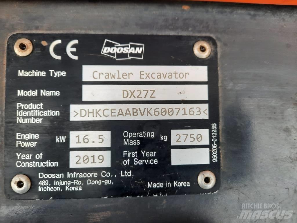 Doosan DX 27 Z Mini kotrók < 7t