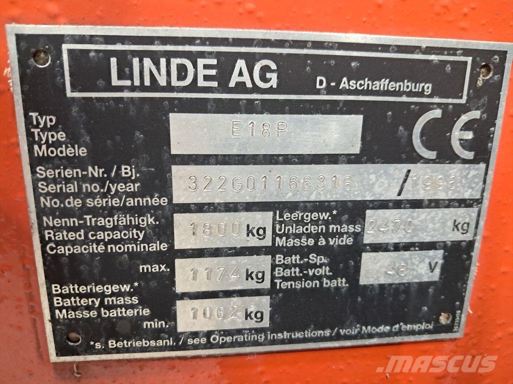 Linde E18P Elektromos targoncák