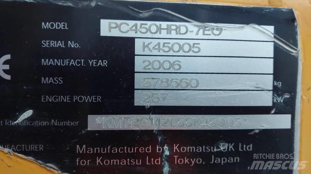 Komatsu PC450HRD-7E0 Bontásra használt kotrók
