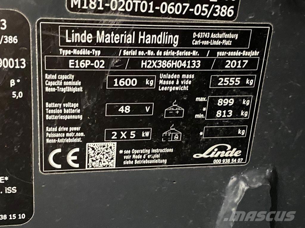 Linde E16P-02 Elektromos targoncák