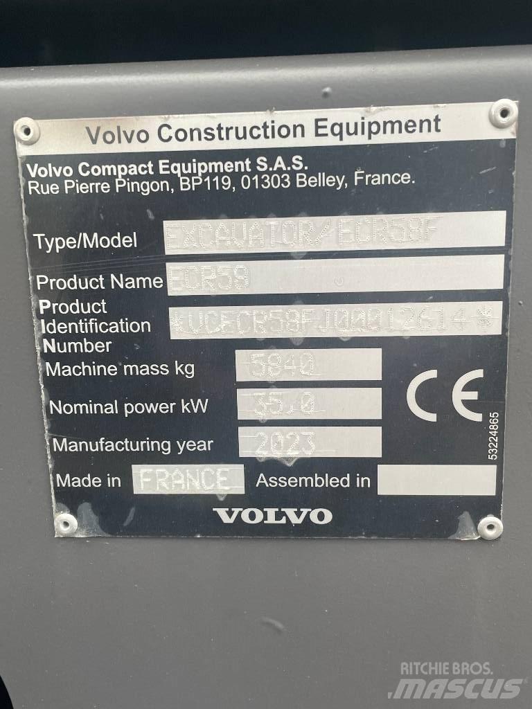 Volvo ECR 58 F Mini kotrók < 7t