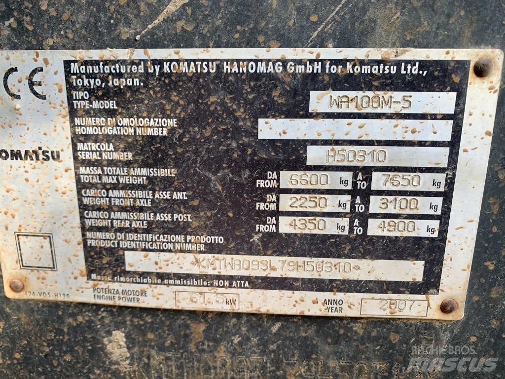 Komatsu WA 100 M-5 Gumikerekes homlokrakodók