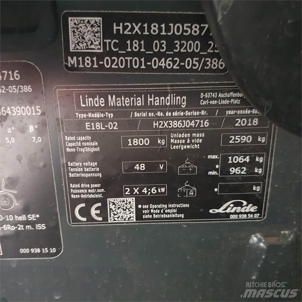 Linde E18L Elektromos targoncák