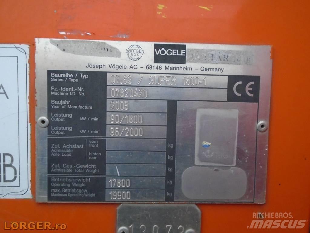 Vögele Super 1600 Aszfalt terítõ gépek