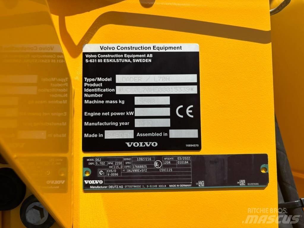 Volvo Radlader L70H Gumikerekes homlokrakodók