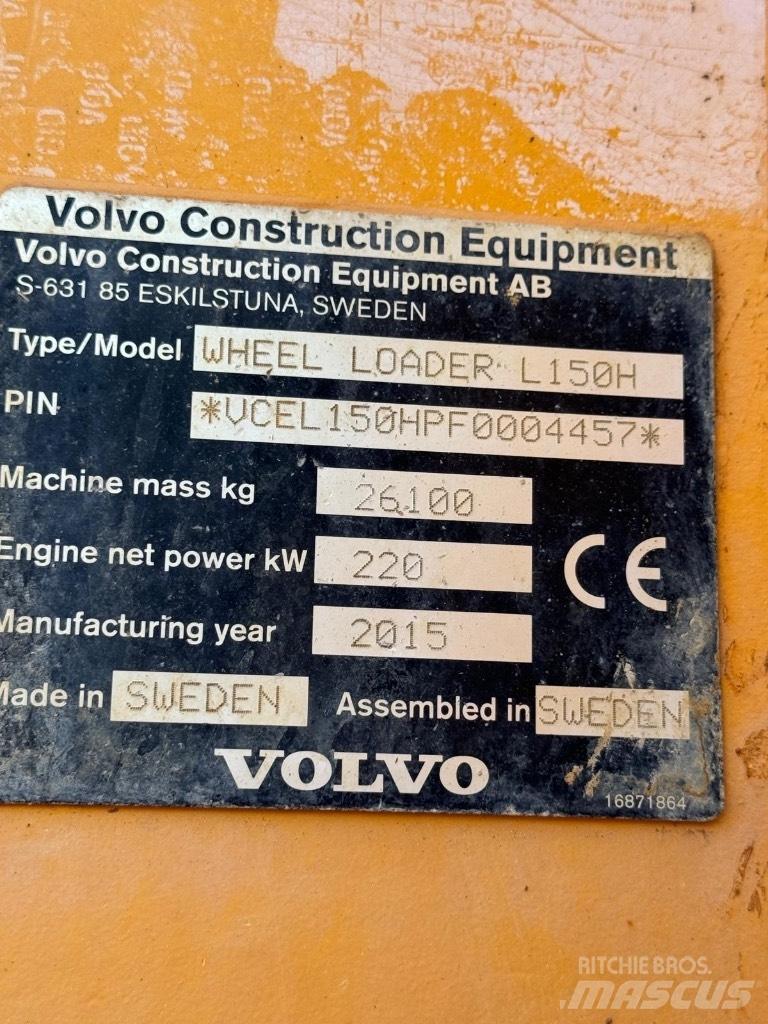 Volvo L 150 H Gumikerekes homlokrakodók