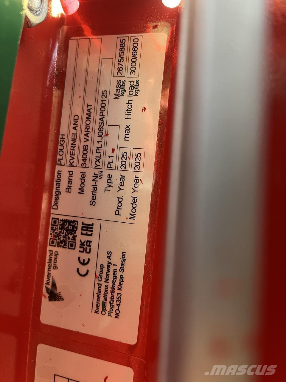 Kverneland 3400B Váltvaforgató ekék