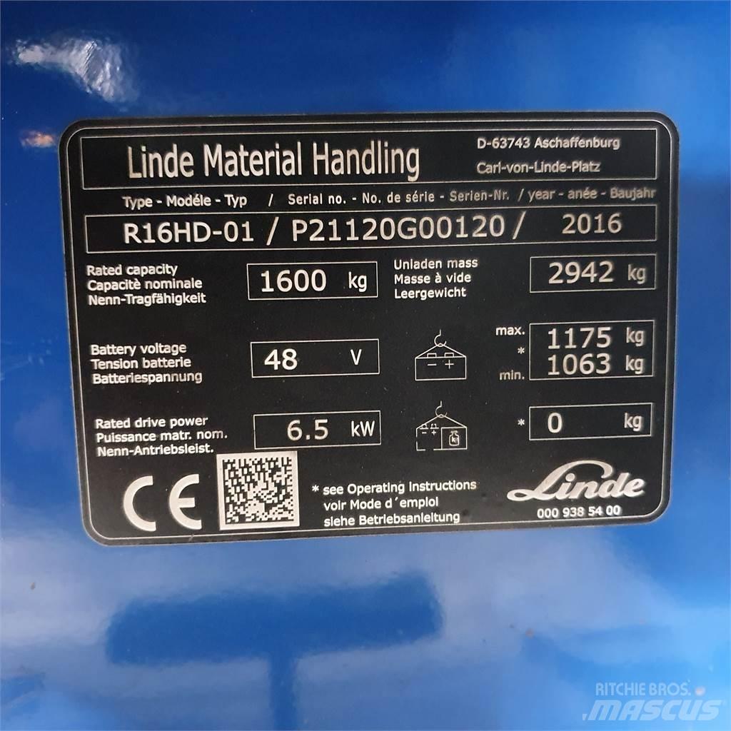 Linde R16HD Tolóoszlopos targonca
