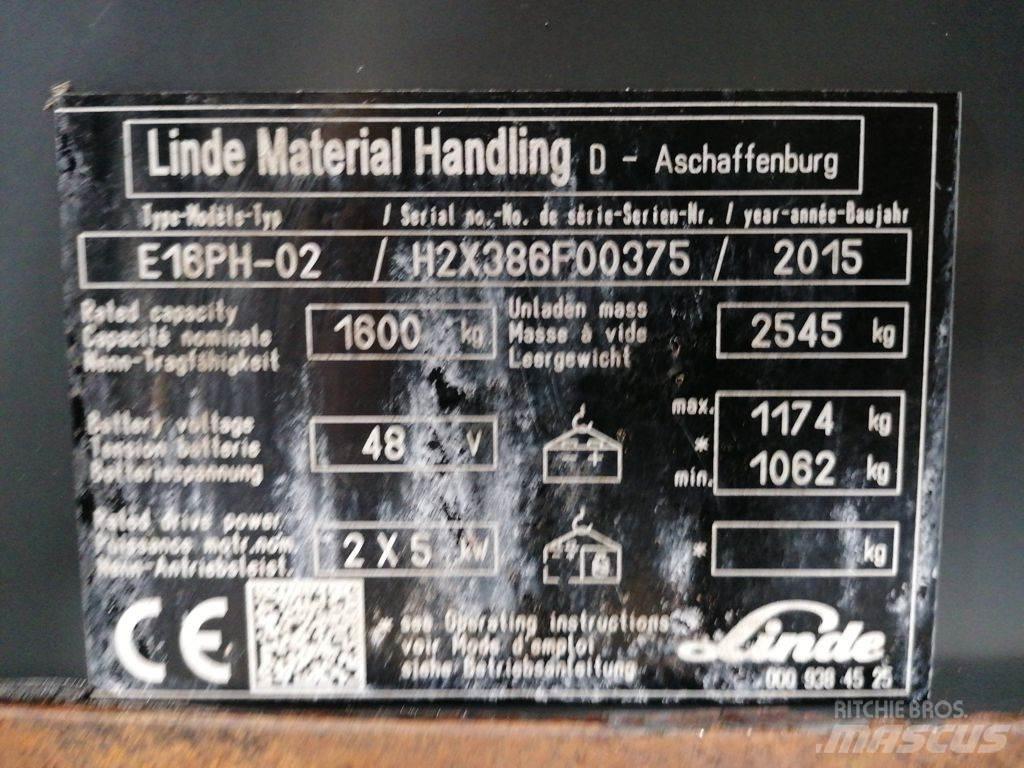 Linde E16PH-02 Elektromos targoncák
