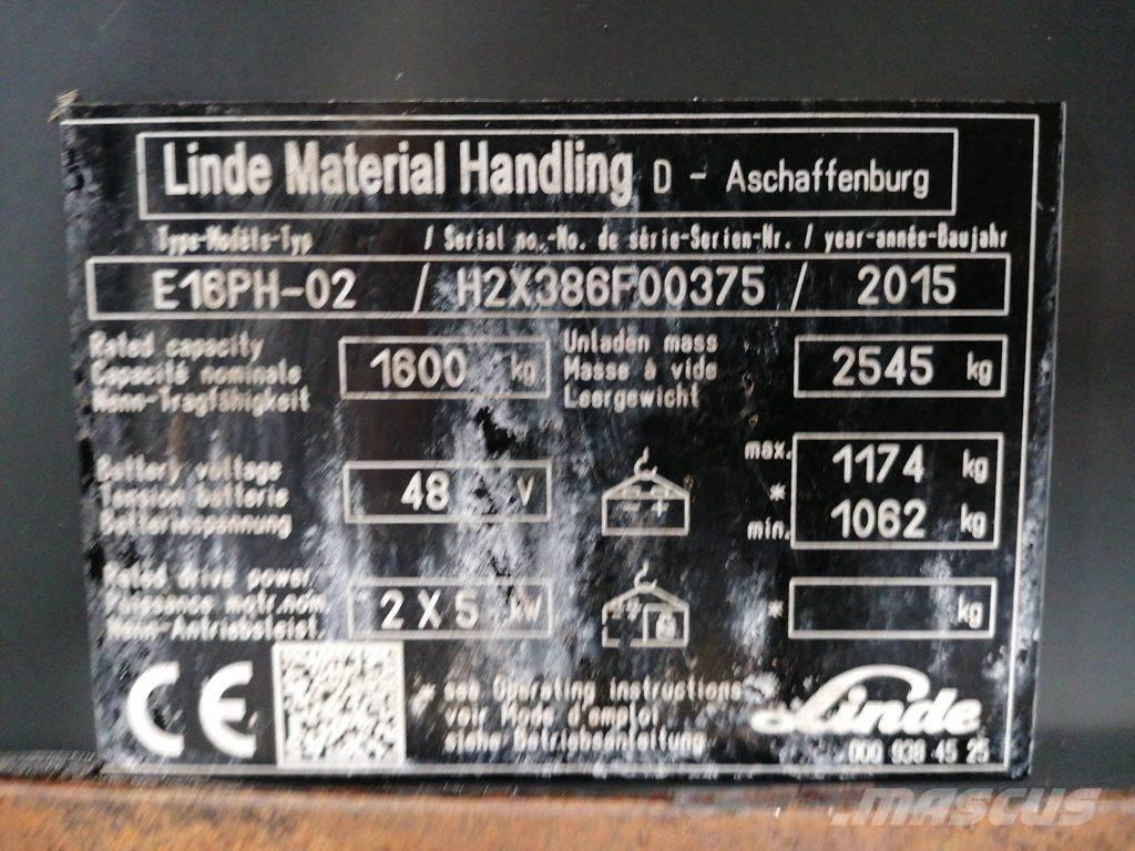 Linde E16PH-02 Elektromos targoncák