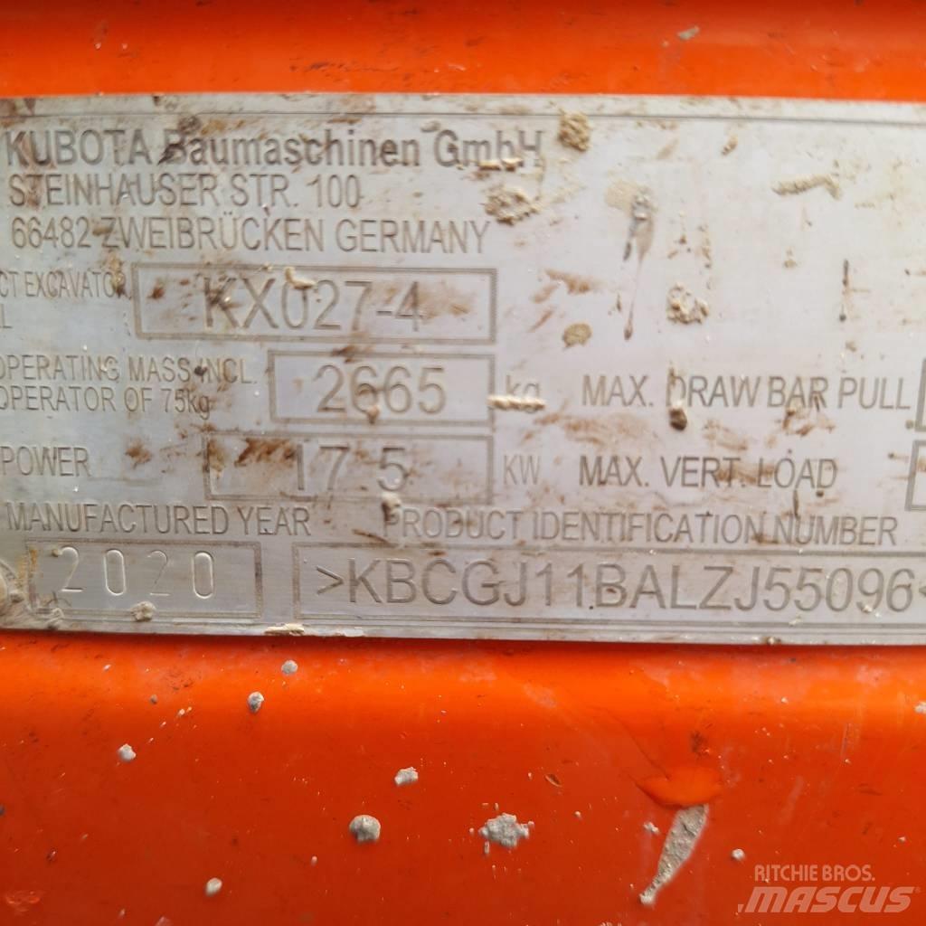 Kubota KX 027-4 Mini kotrók < 7t