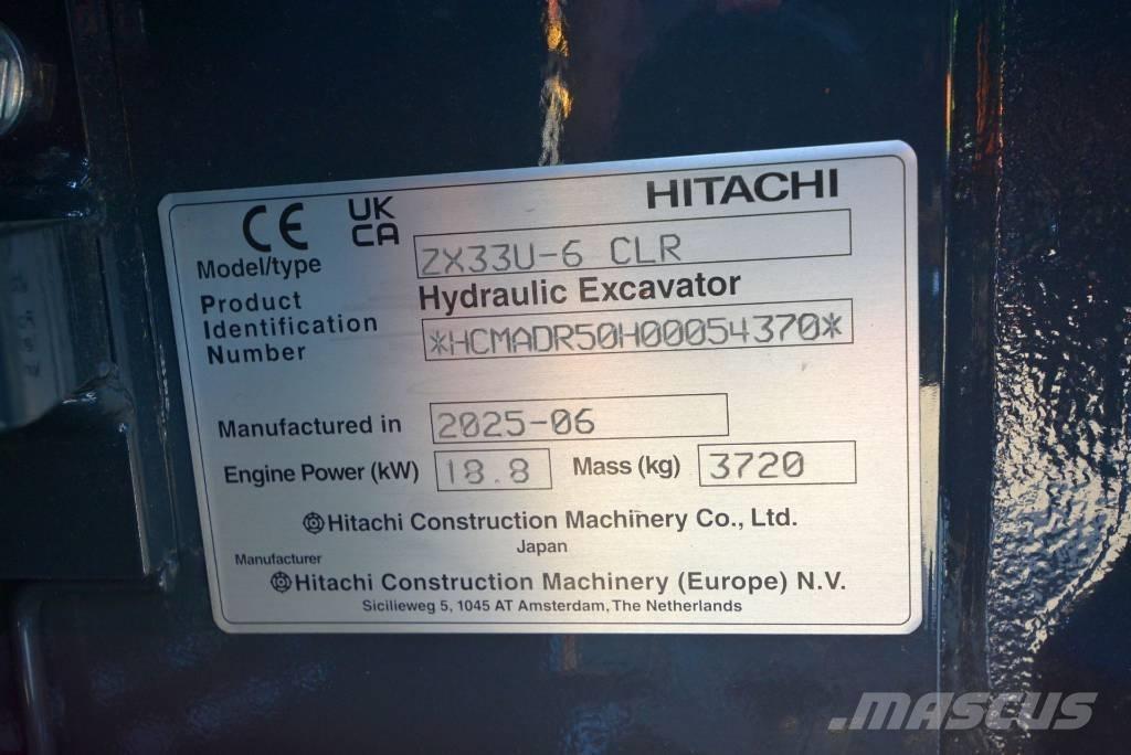 Hitachi ZX 33 U-6 Mini kotrók < 7t