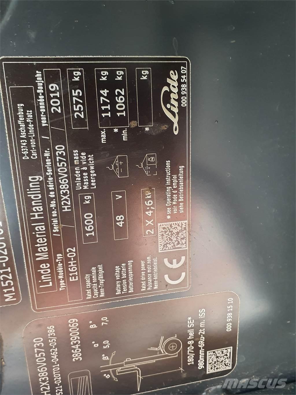Linde E16 Elektromos targoncák