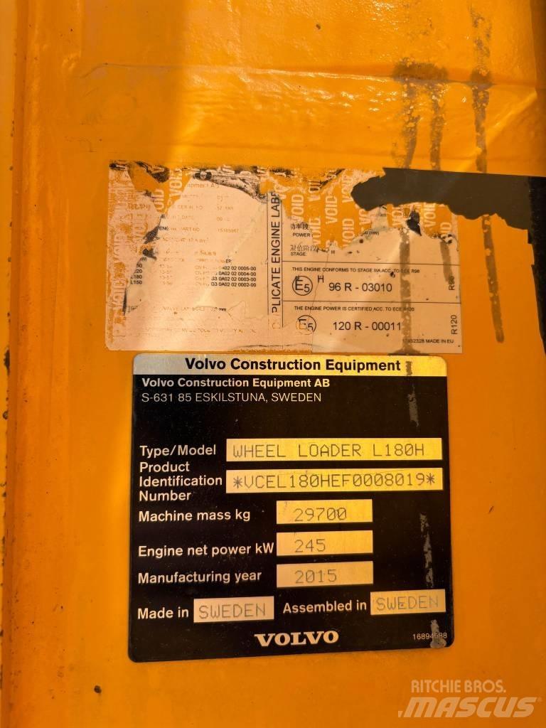 Volvo L 180 H Gumikerekes homlokrakodók