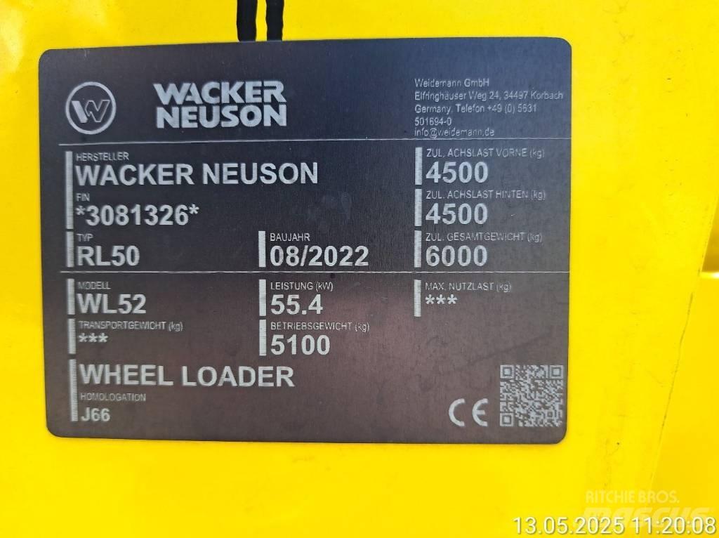 Wacker Neuson WL52 Gumikerekes homlokrakodók