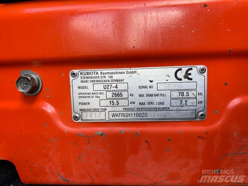 Kubota U 27-4 Mini kotrók < 7t
