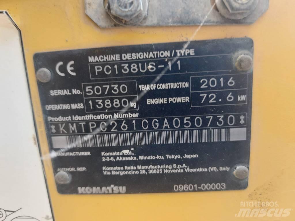Komatsu PC138US-11 Lánctalpas kotrók