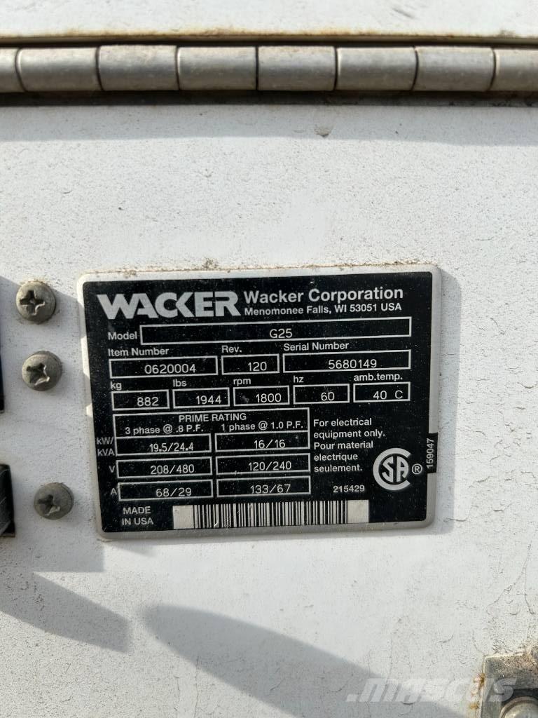 Wacker Neuson G 25 Dízel áramfejlesztők
