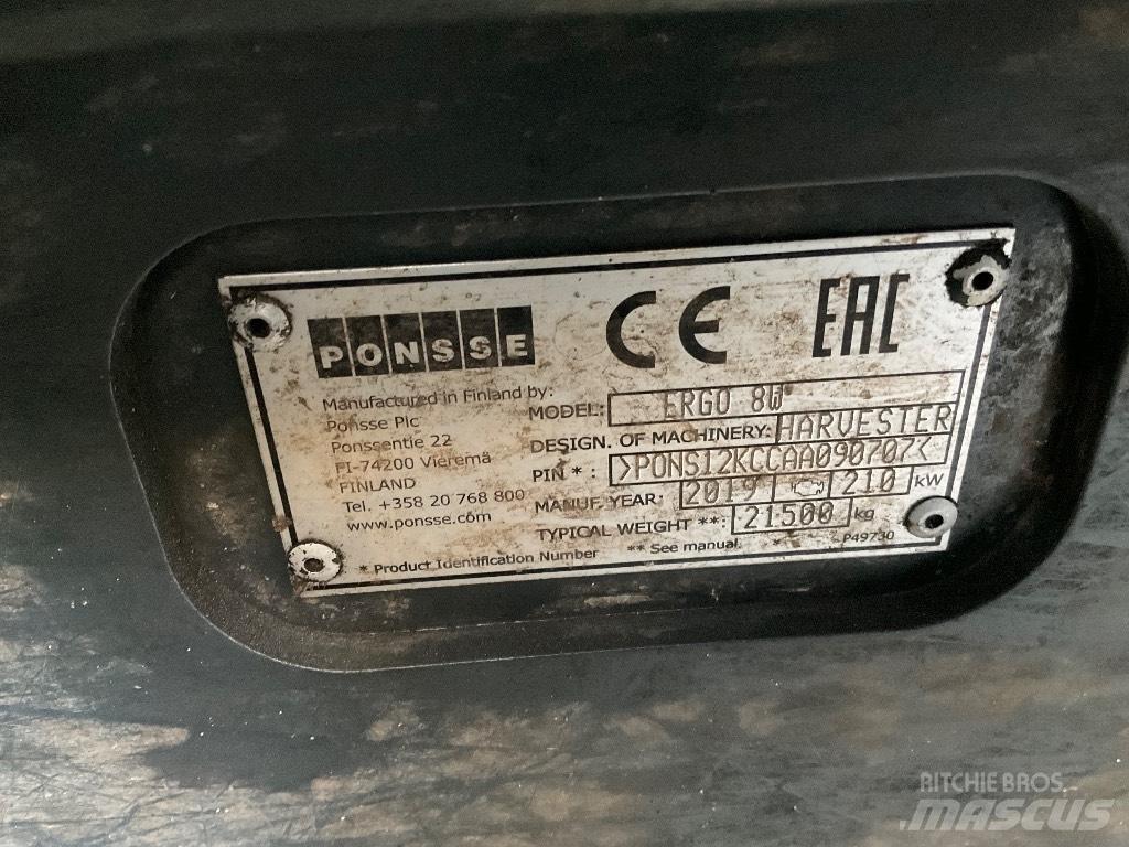 Ponsse ERGO 8W Betakarítók