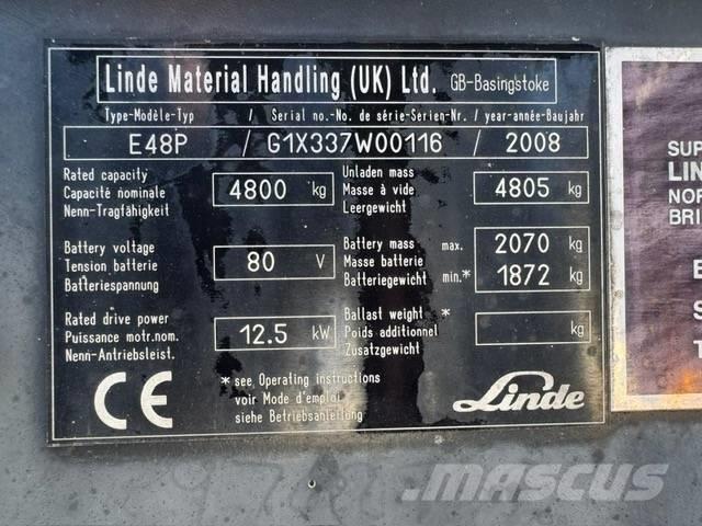 Linde E48P Elektromos targoncák