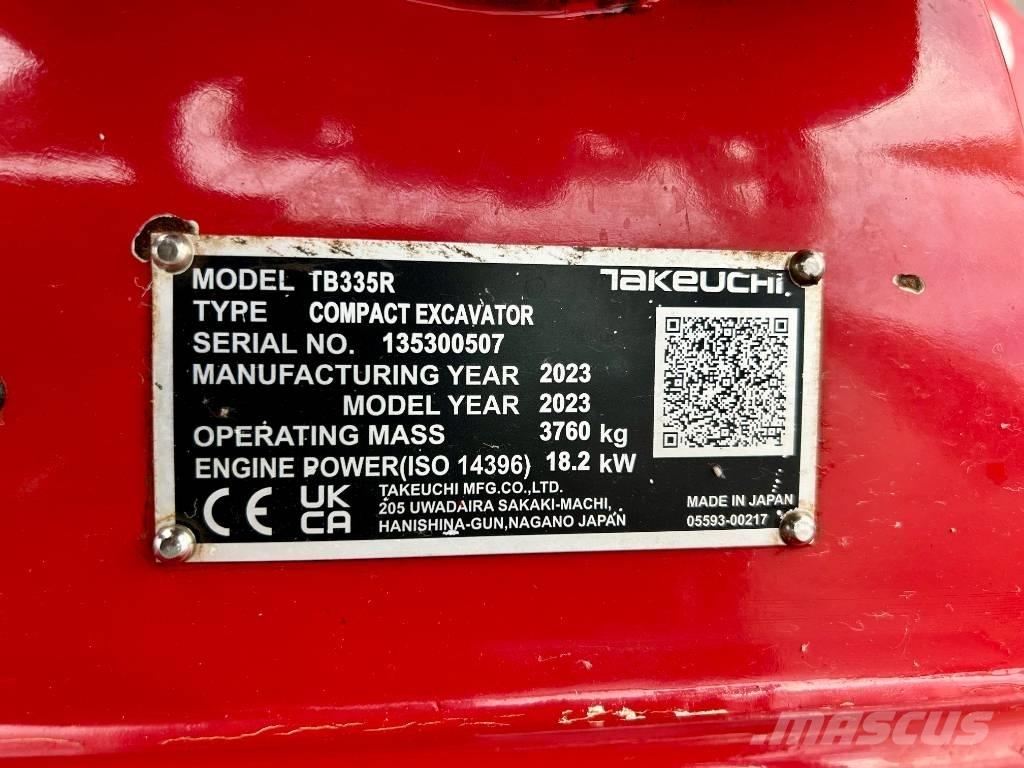 Takeuchi TB 335R V3 Mini kotrók < 7t