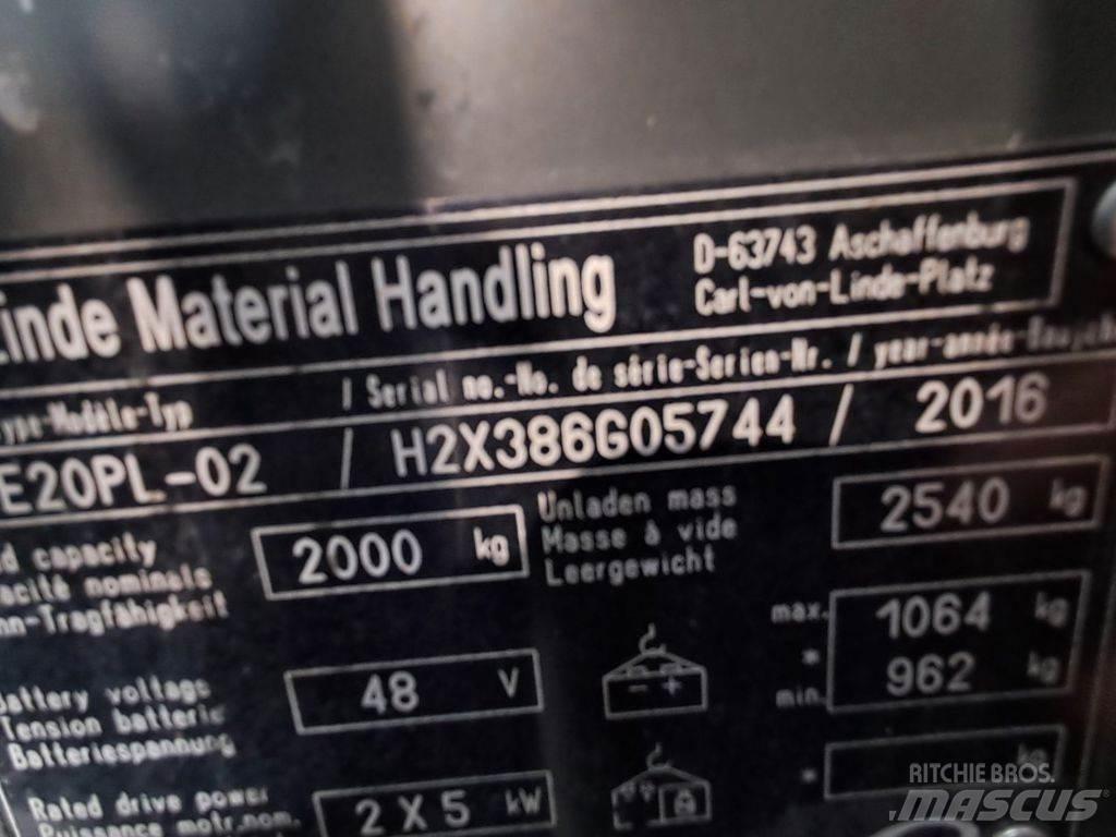 Linde E20PL-02 Elektromos targoncák