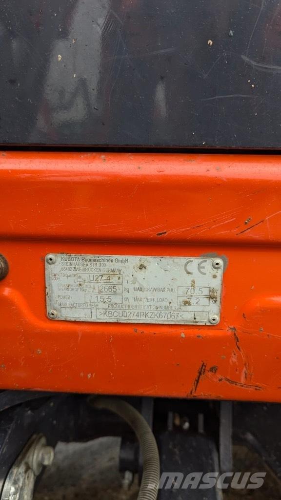 Kubota U 27-4 Mini kotrók < 7t