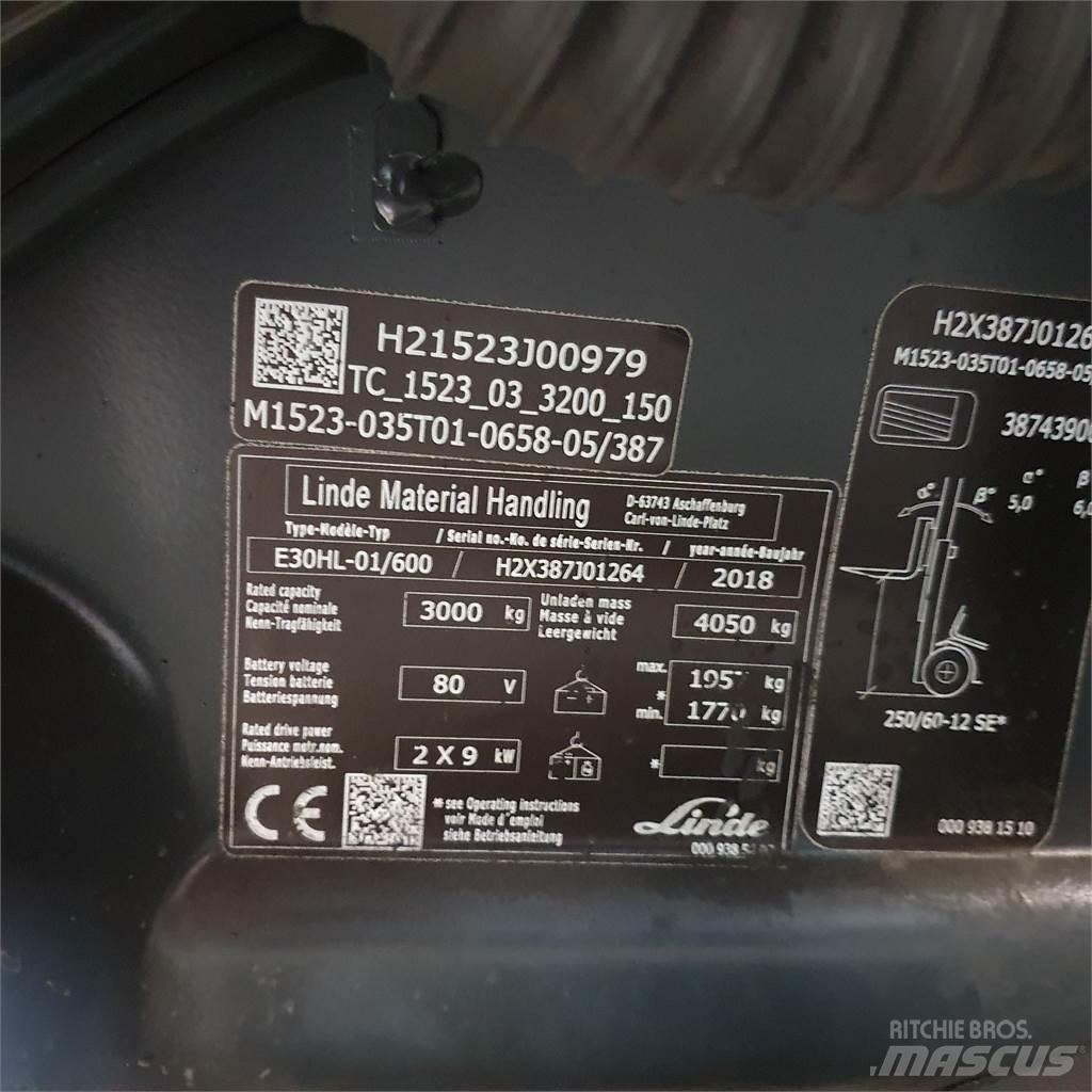 Linde E30/600HL Elektromos targoncák