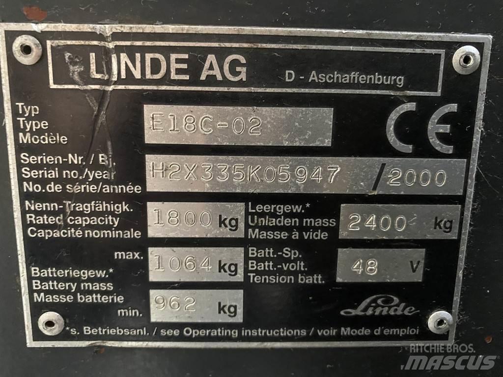 Linde E18C-02 Elektromos targoncák