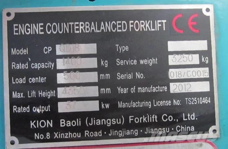 Baoli CPQD 18 Gázüzemű targoncák