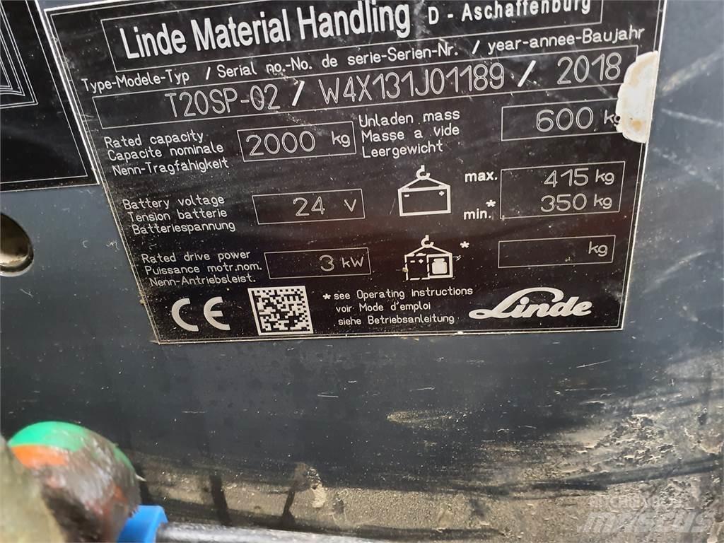 Linde T20SP kurz Alacsony emelőkocsi