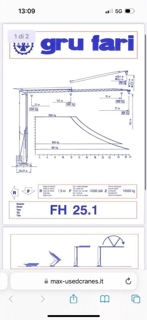 Fari FH 25.01 Önszerelő toronydaruk