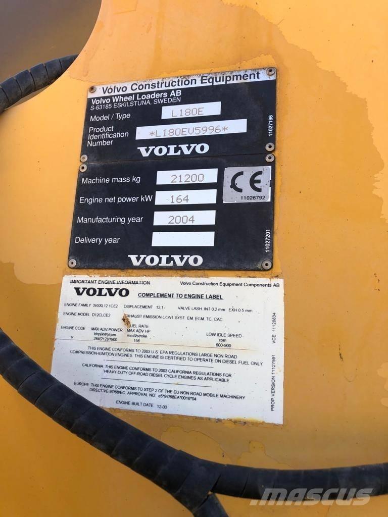 Volvo L 180 E Gumikerekes homlokrakodók