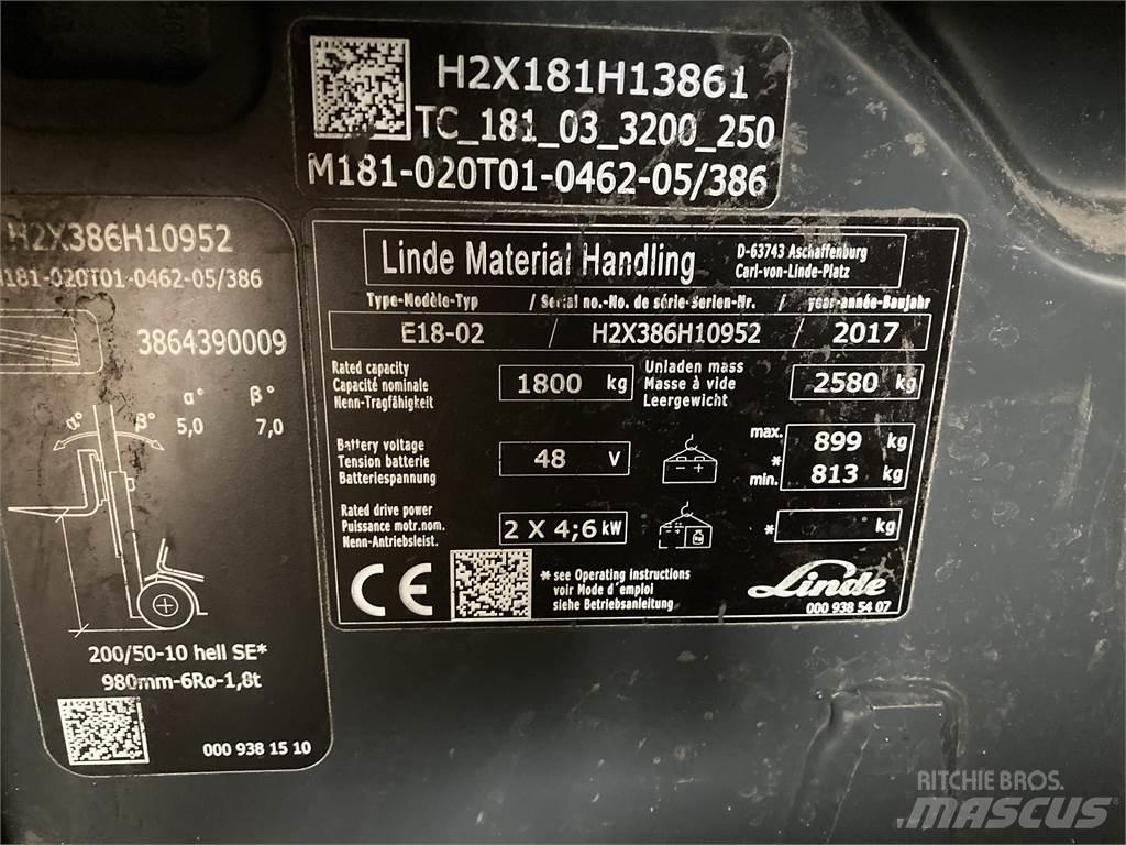 Linde E18 Elektromos targoncák